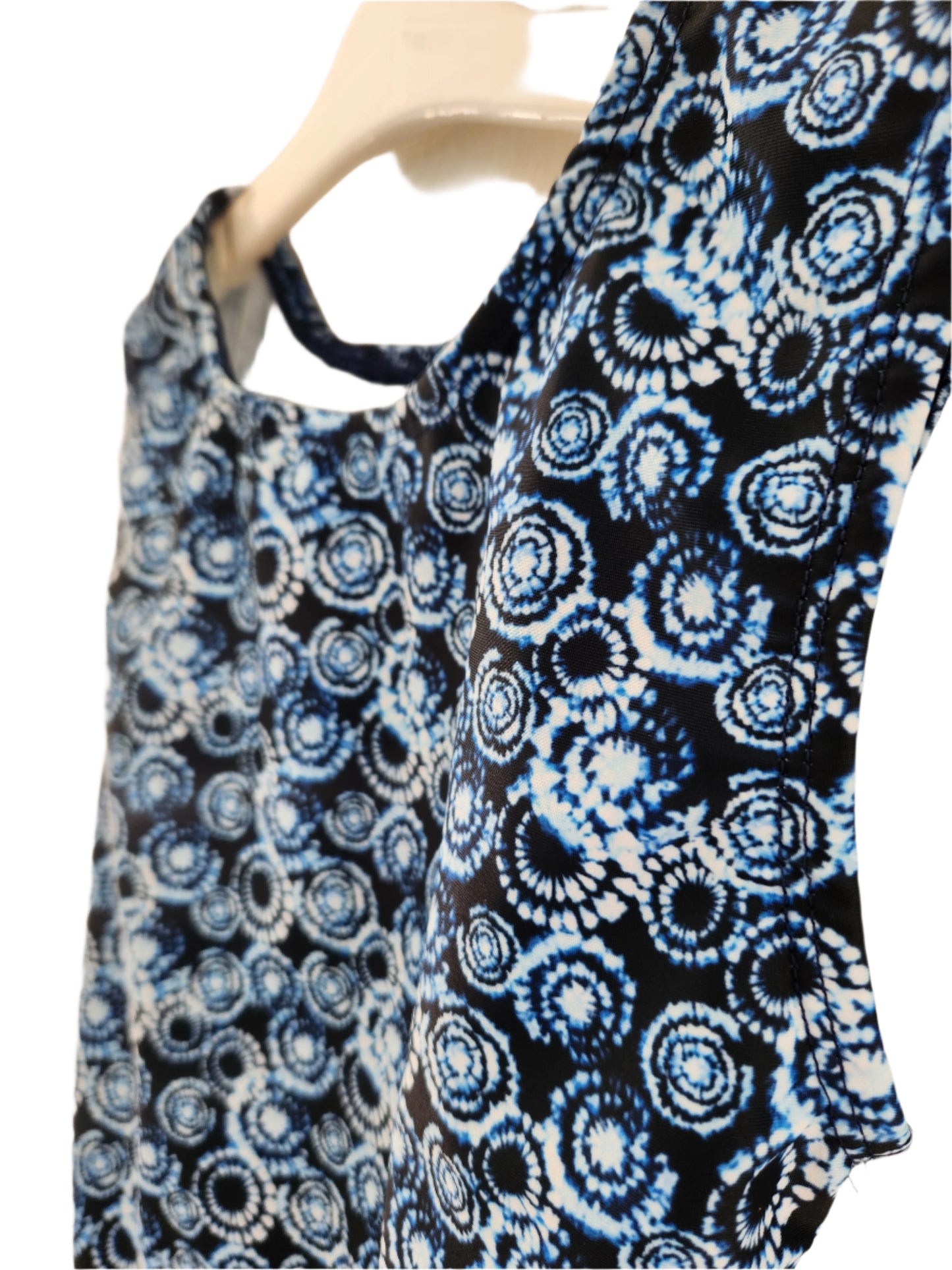 Leotard High Neck Open Back Tie Dye Dark Navy