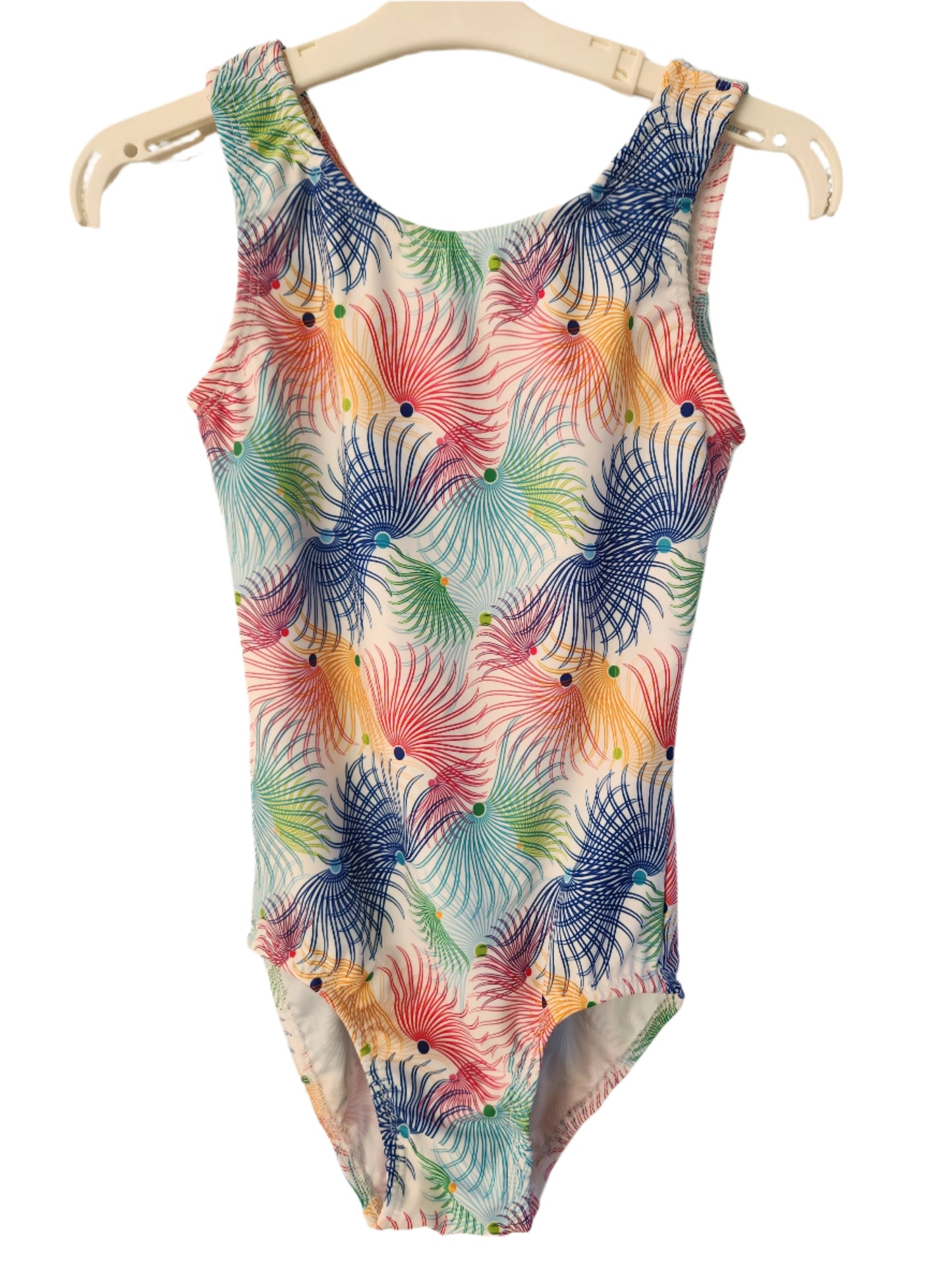 Leotard Matt Spiraling Petals on White