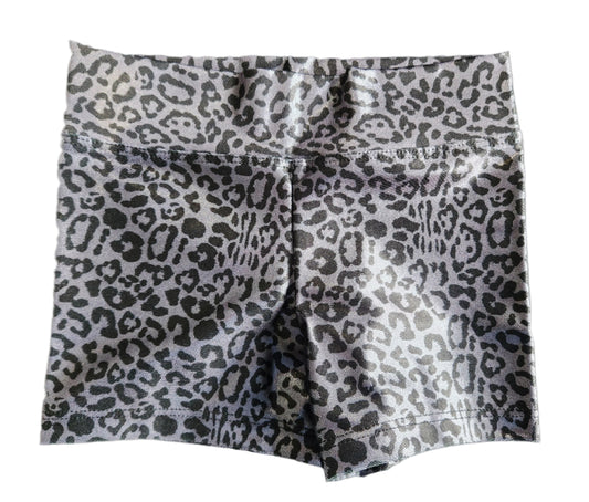 Hot Pants in Mystique High Waist Leopard Print on Dark Grey