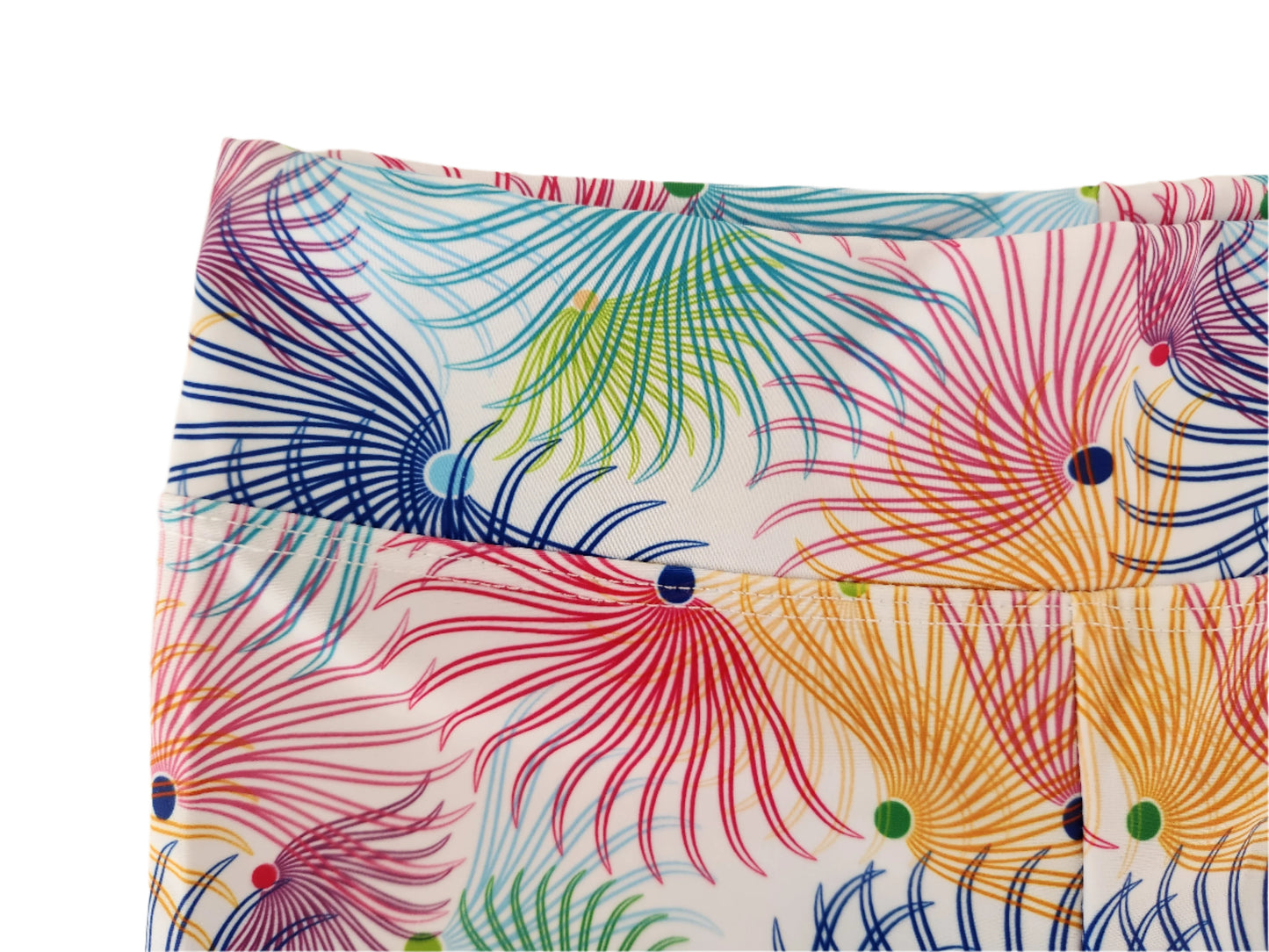 Hot Pants with High Waist in Spiraling Petals