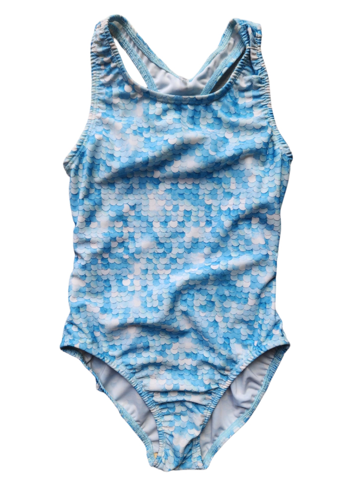 Extra Life Fastback Swimsuit in Blue & White Sequins Effect