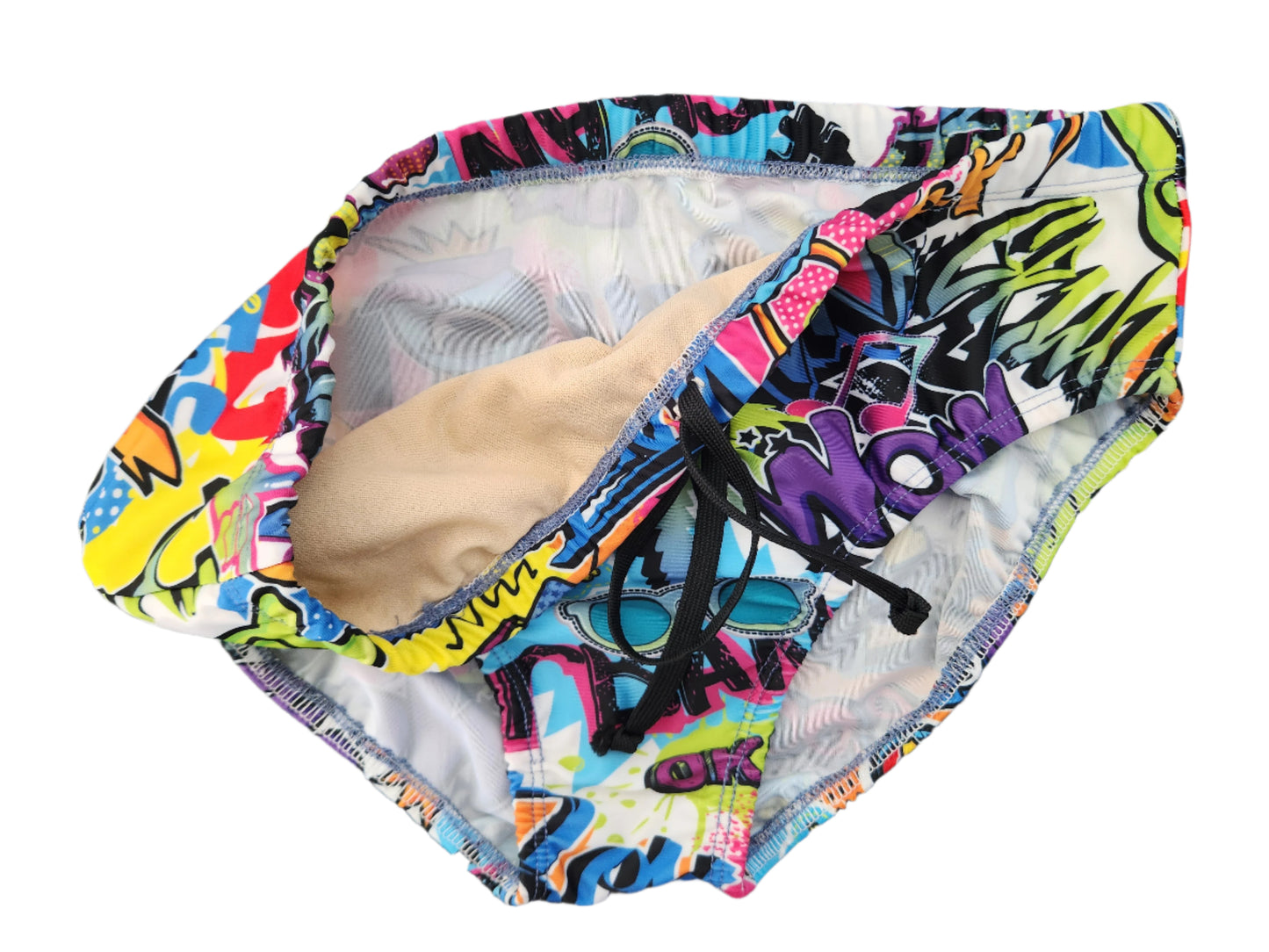 Brief Swimsuit in Graffiti Design