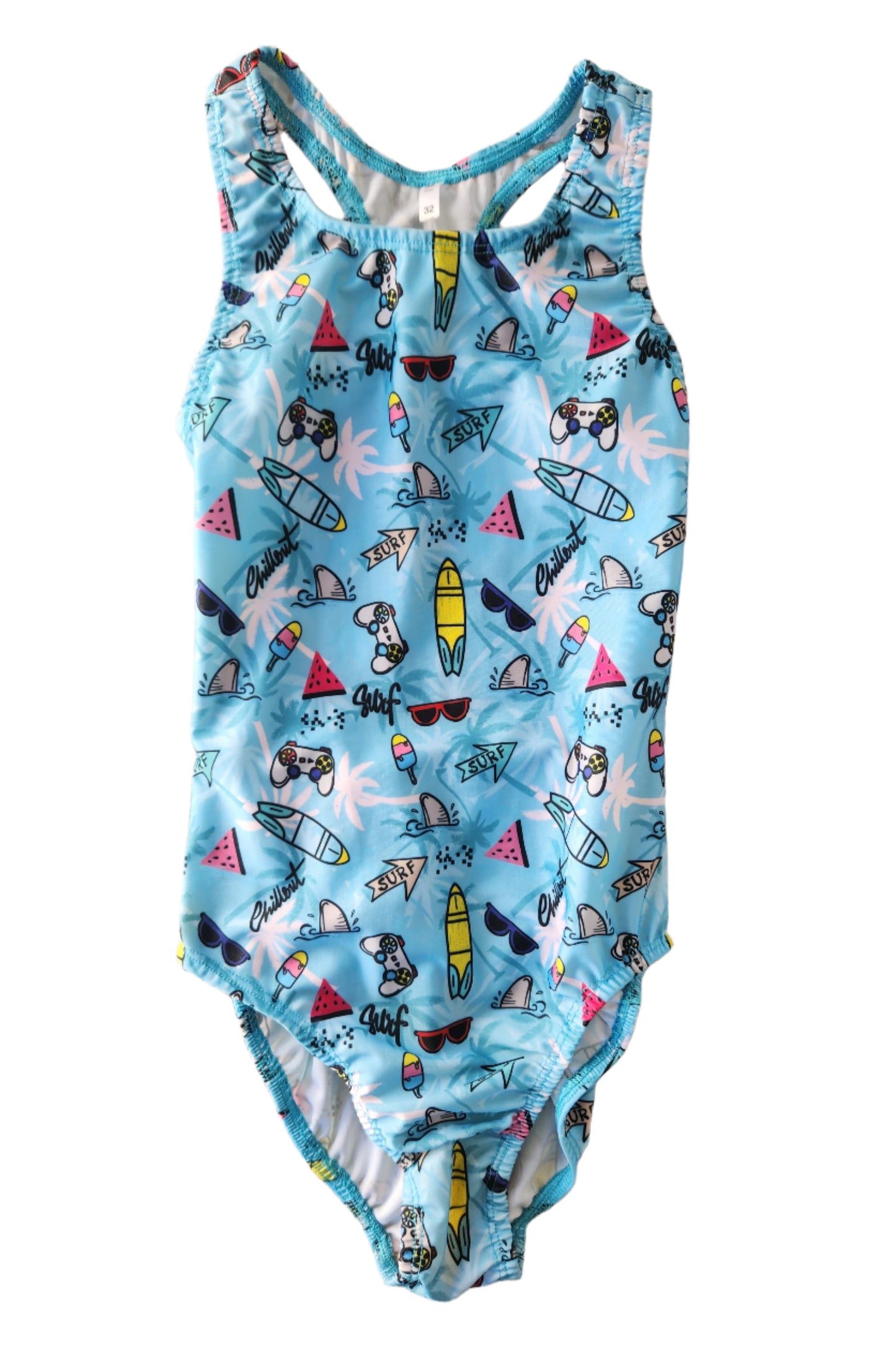 Extra Life Fastback Swimsuit in Surf Chill Out Design