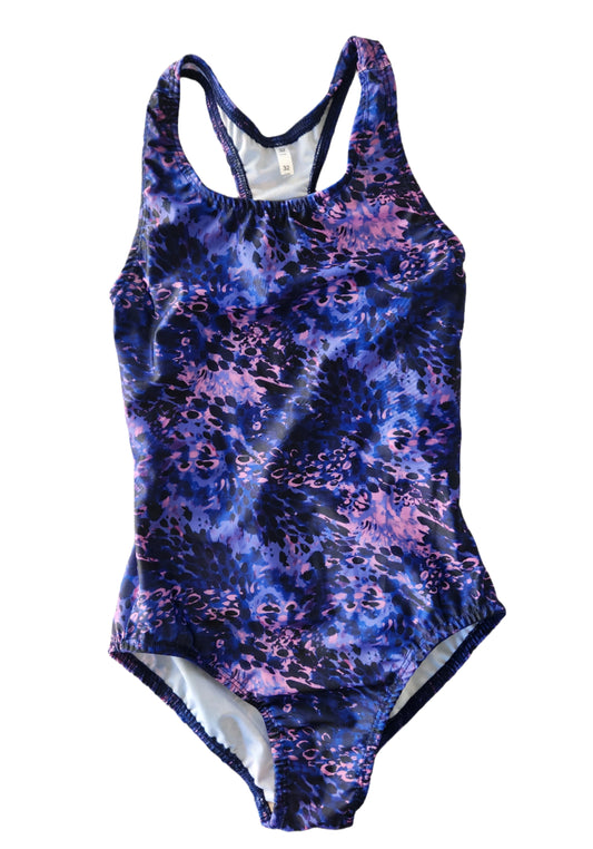 Extra Life Fastback Swimsuit in Purple & Pink Spotted Design