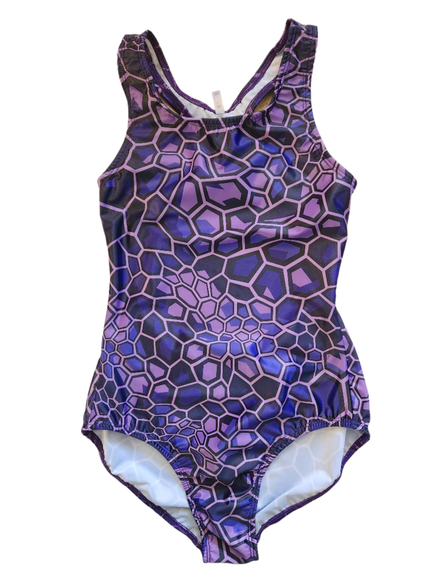 Extra Life Fastback Swimsuit in a Purple Hexagon Design