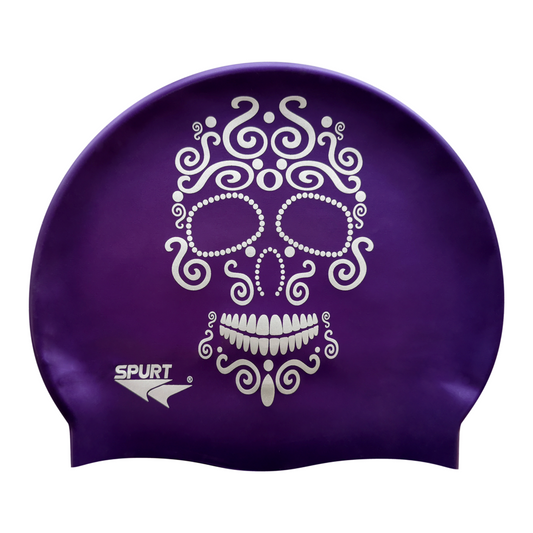 Candy Skull on Royal Purple Spurt Silicone Cap