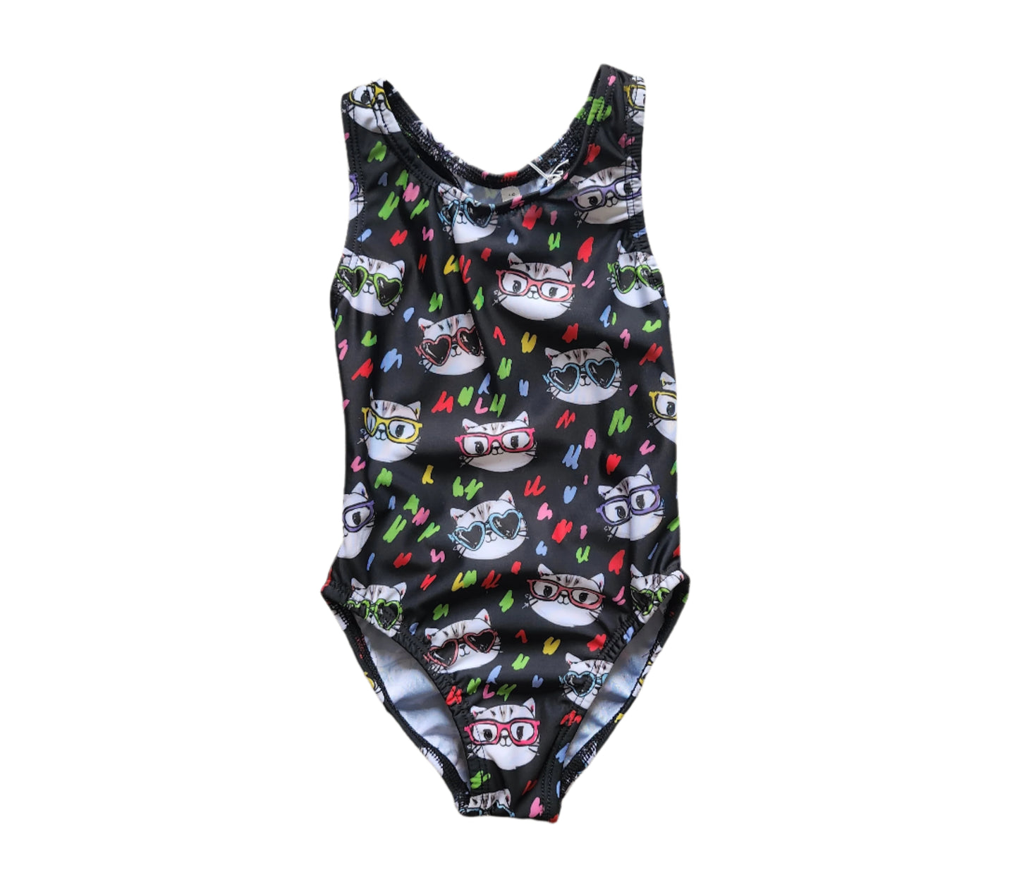 Extra Life Fastback Swimsuit in Cute Cats on Black