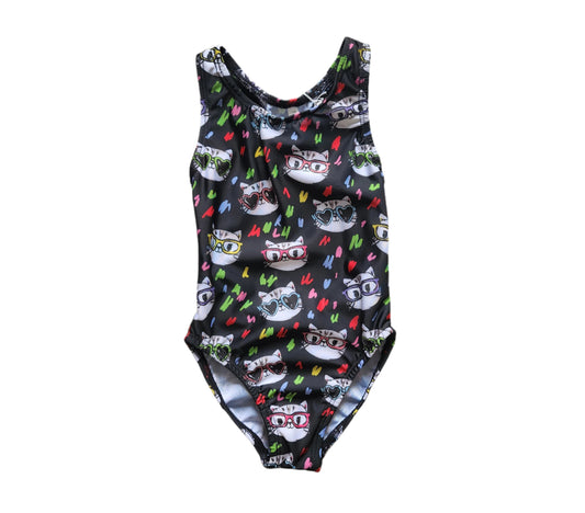 Extra Life Fastback Swimsuit in Cute Cats on Black
