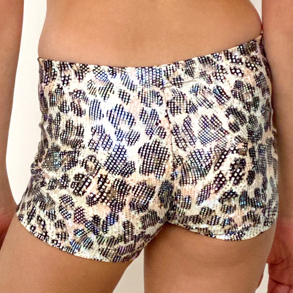 Hot Pants in Hologram Leopard Print