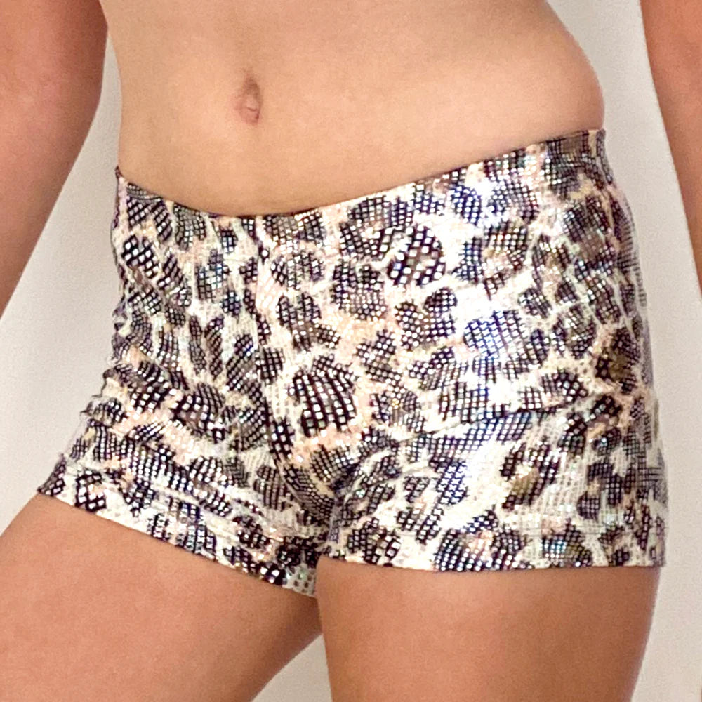 Hot Pants in Hologram Leopard Print