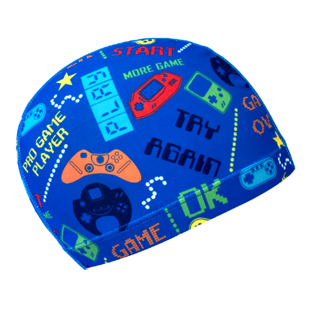 Lycra Swim Cap: Gamer Theme Blue