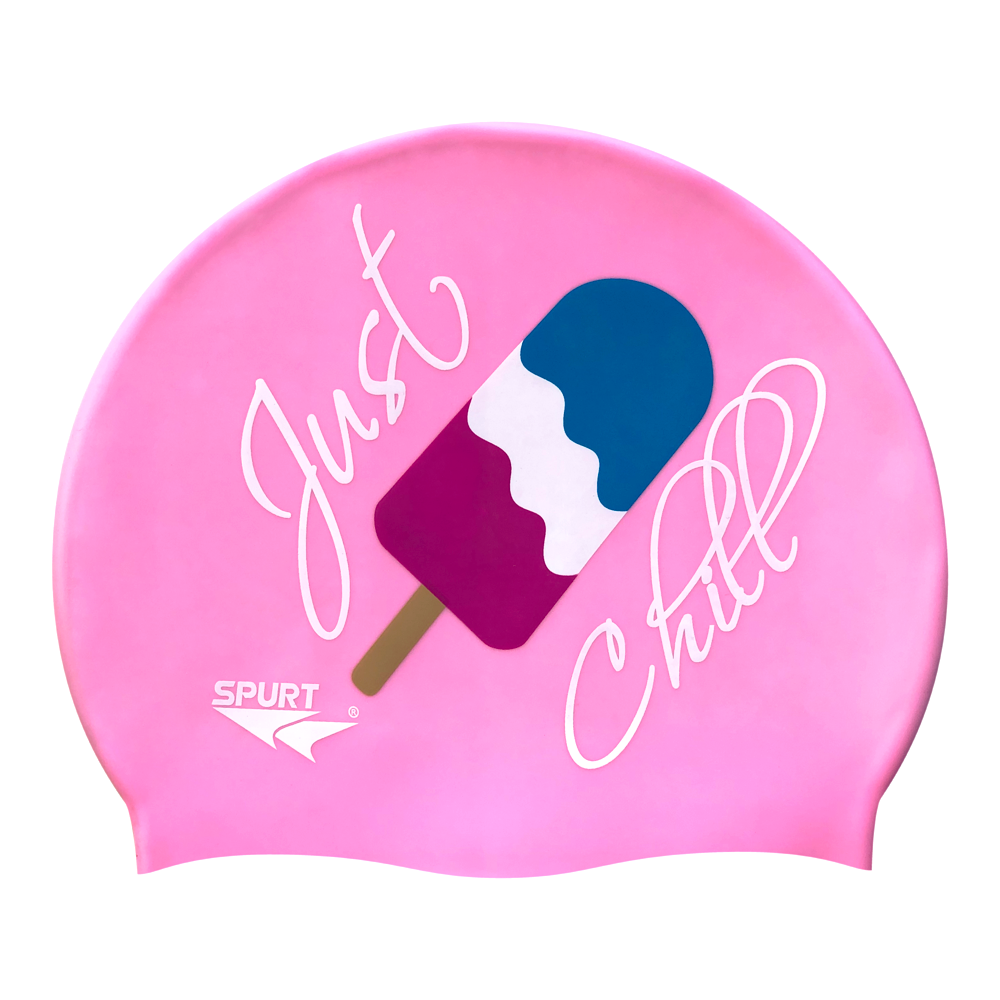 Just Chill & Ice Cream on Light Pink Spurt Silicone Cap