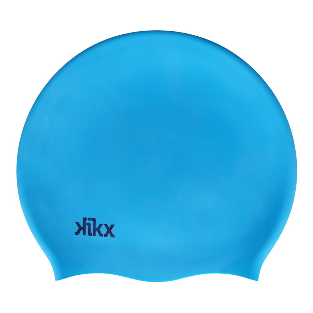 Kikx Big Hair Plain Medium Sky Blue Matte Silicone Swim Cap