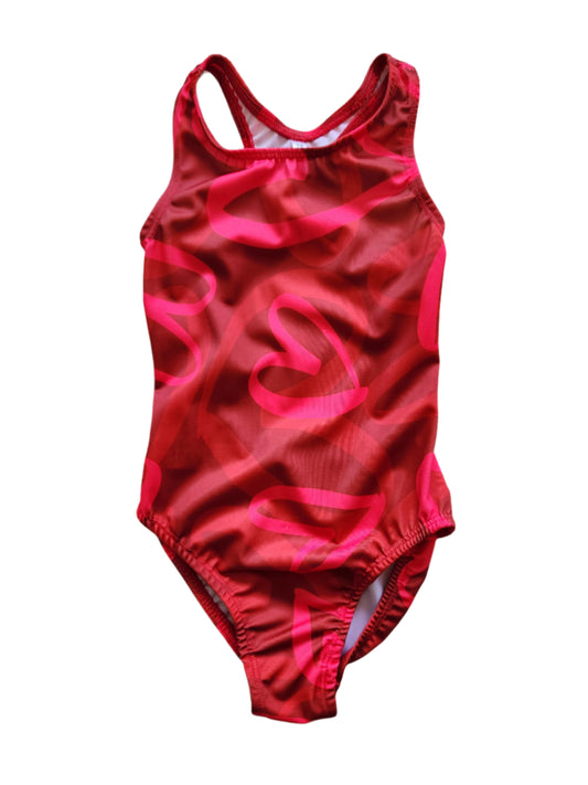 Extra Life Fastback Swimsuit in Red Hearts