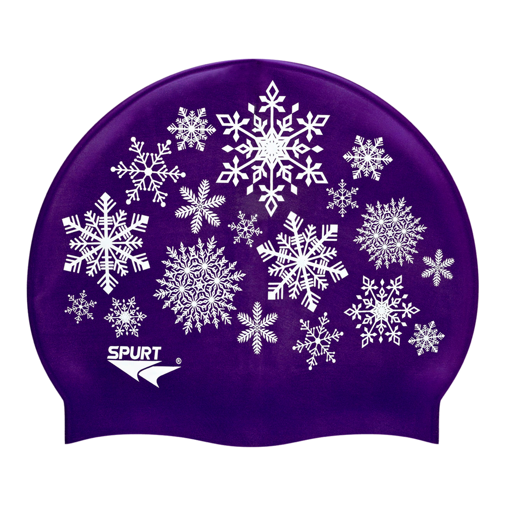 Scattered Snowflakes on Royal Purple Spurt Silicone Cap