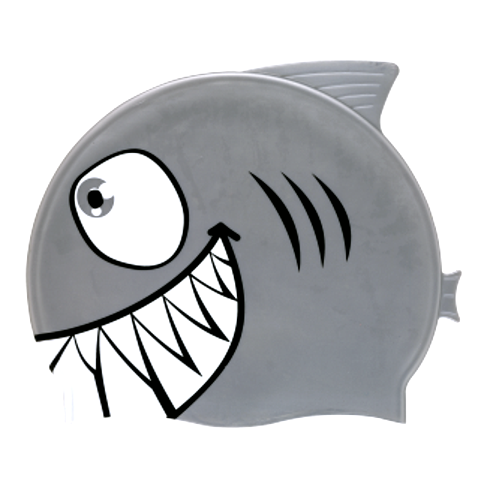 Shark with Fin & Tail on Silver Spurt Silicone Cap