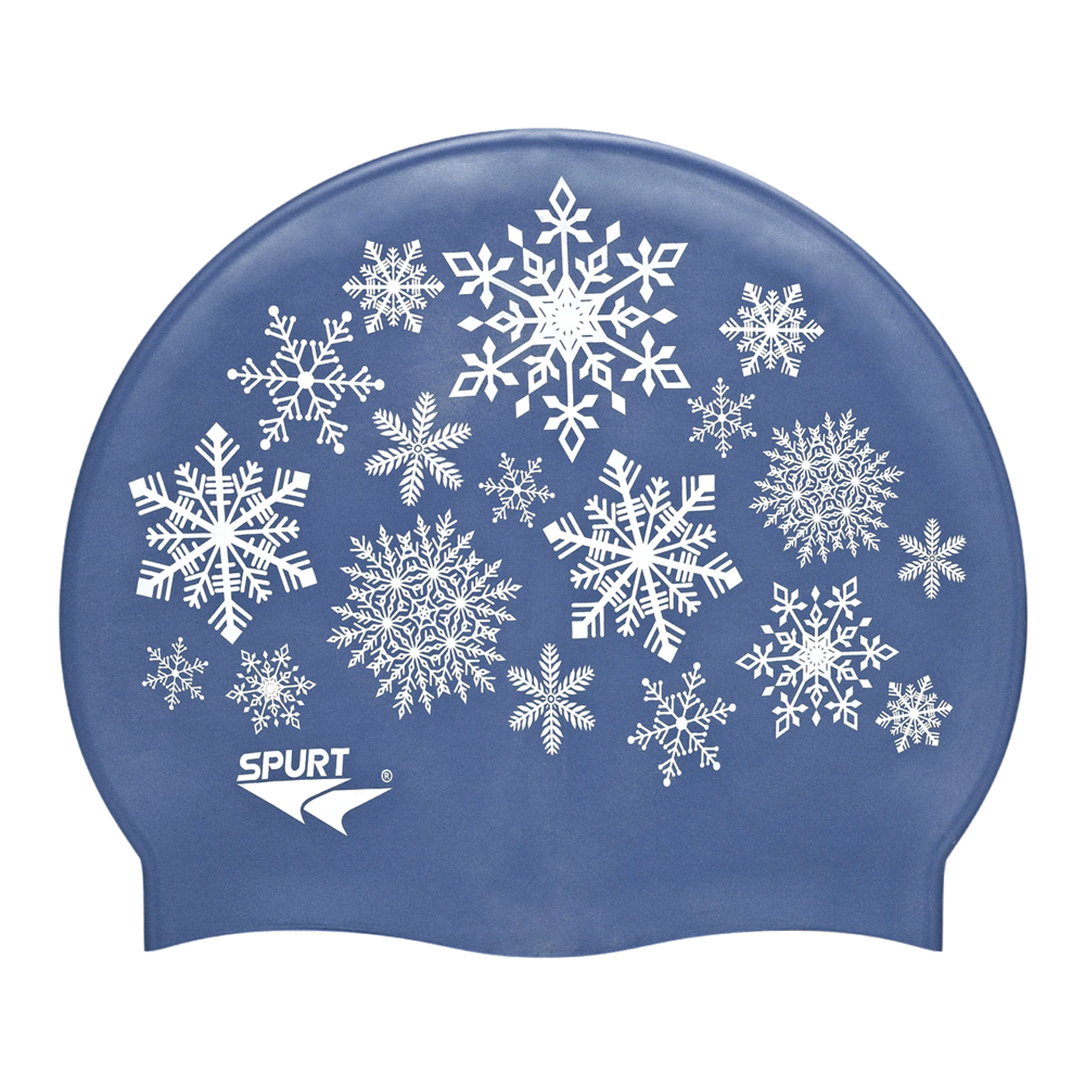 Scattered Snowflakes on Gun Metal Blue Spurt Silicone Cap
