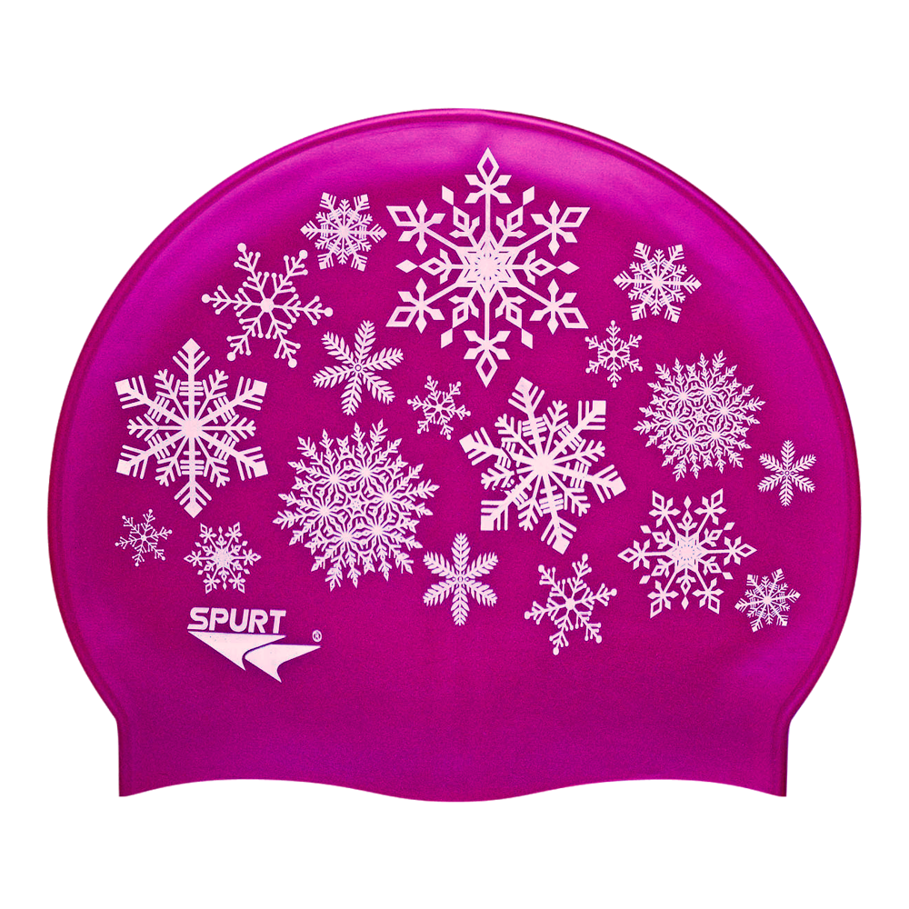 Scattered Snowflakes on Dark Pink Spurt Silicone Cap