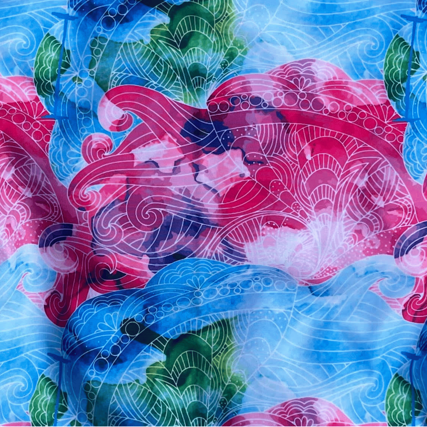 Extra Life Fastback Swimsuit in Pink Wave Kaleidoscope Design