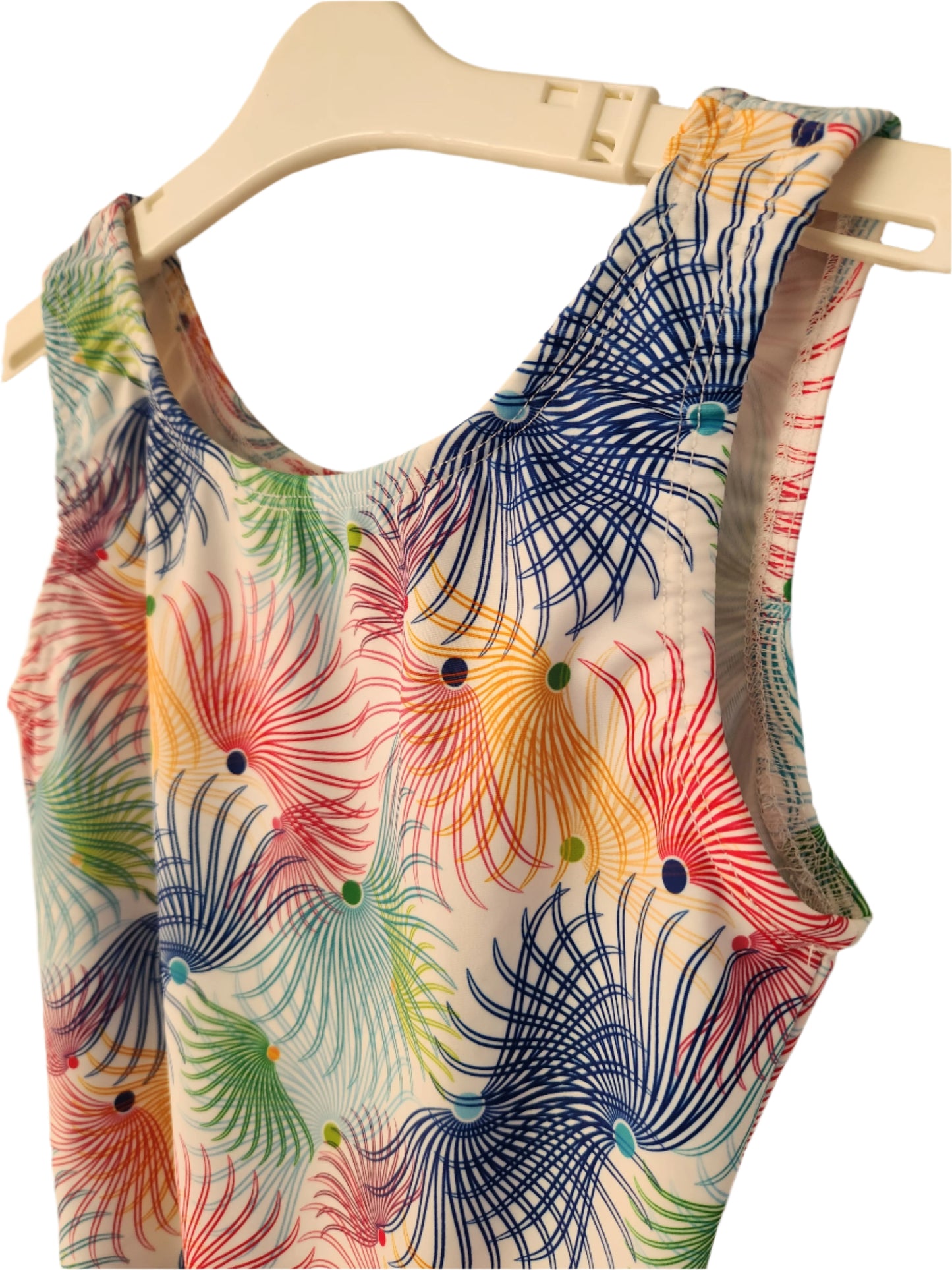 Leotard Matt Spiraling Petals on White