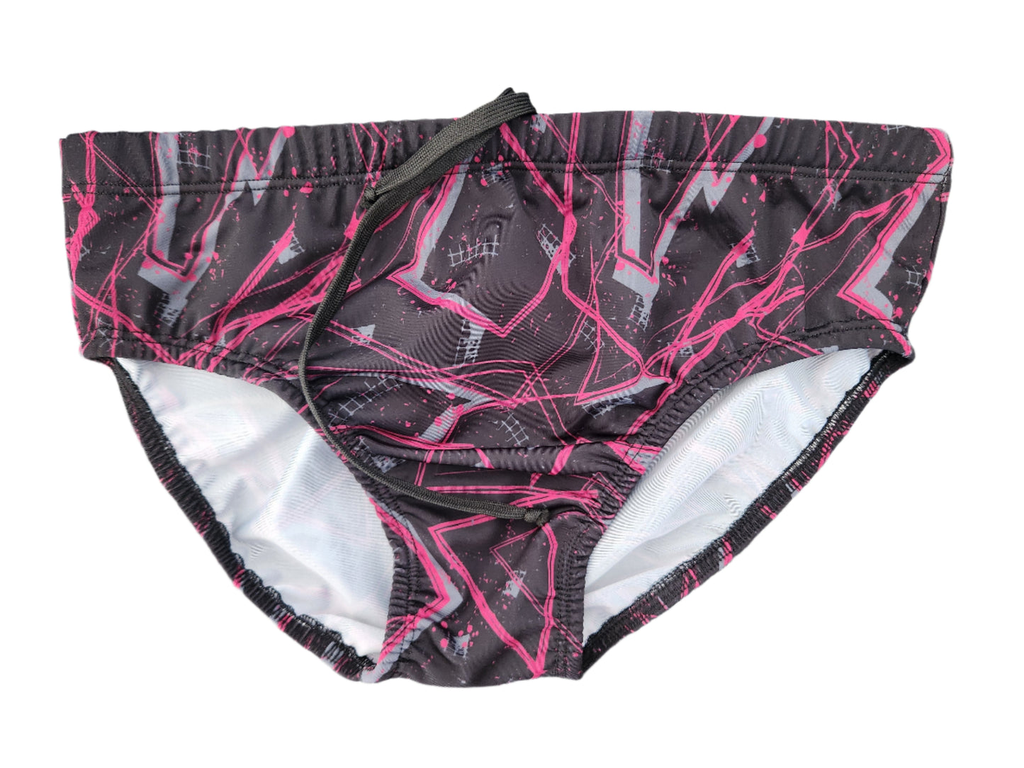 Brief Swimsuit in Geometric Burgundy Design