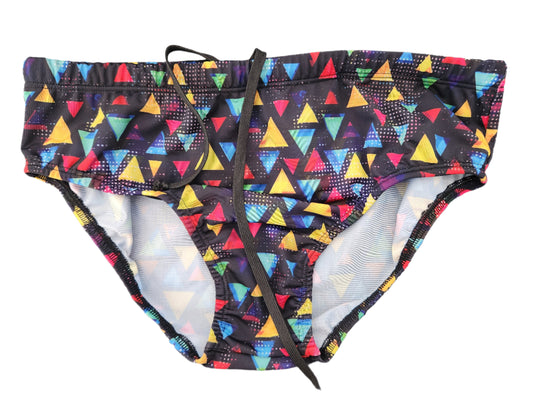 Brief Swimsuit in Multi Colour Triangles