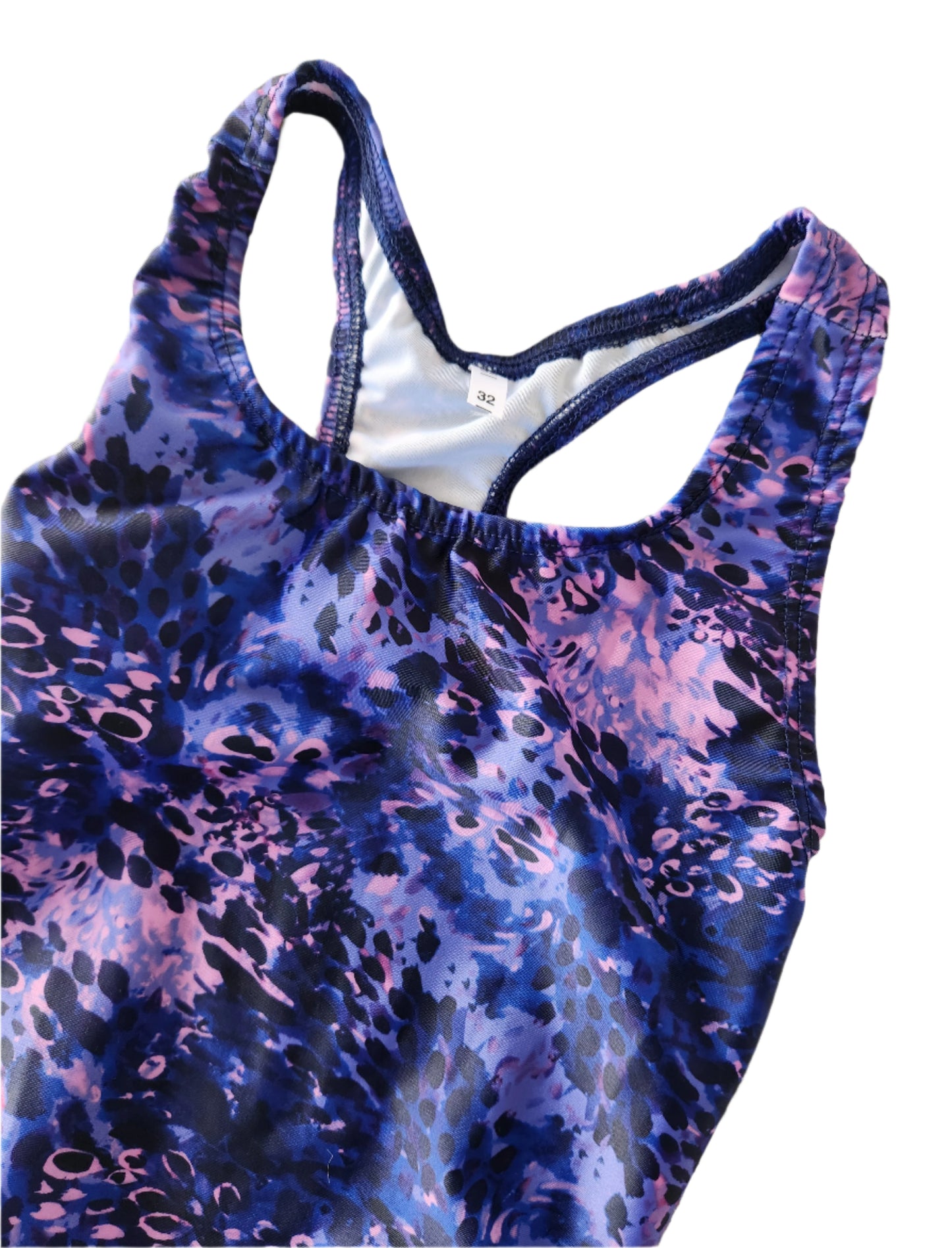 Extra Life Fastback Swimsuit in Purple & Pink Spotted Design