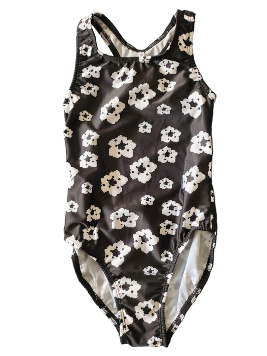 Extra Life Fastback Swimsuit in Urban Garden White Floral Design