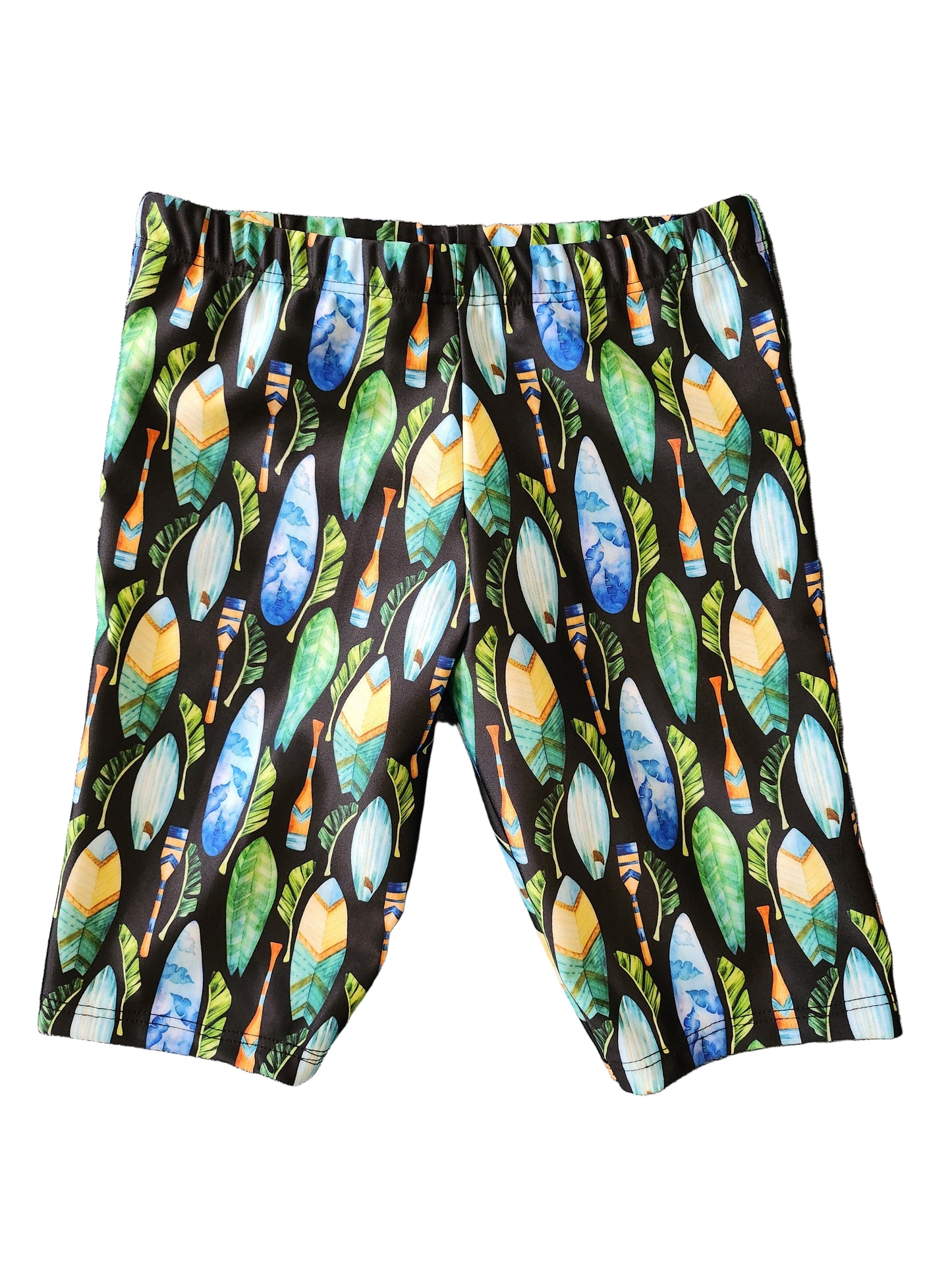 Kikx Extra Life Jammer Swimsuit in Wave Rider Blue & Green Surfboards