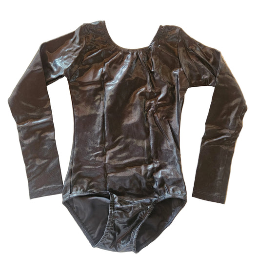 Mystique Alexa Style Long Sleeve Leotard in Plain Black