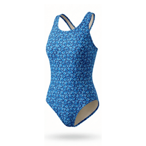 Extra Life Fastback Swimsuit in a Dark Blue Midnight Bloom Print