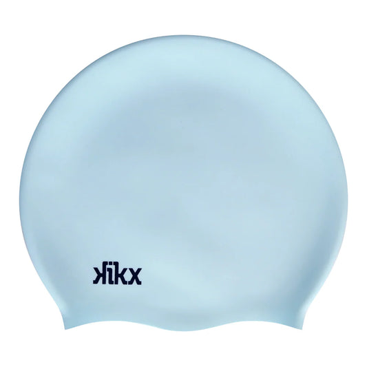 Kikx Big Hair Plain Medium Light Blue Matte Silicone Swim Cap