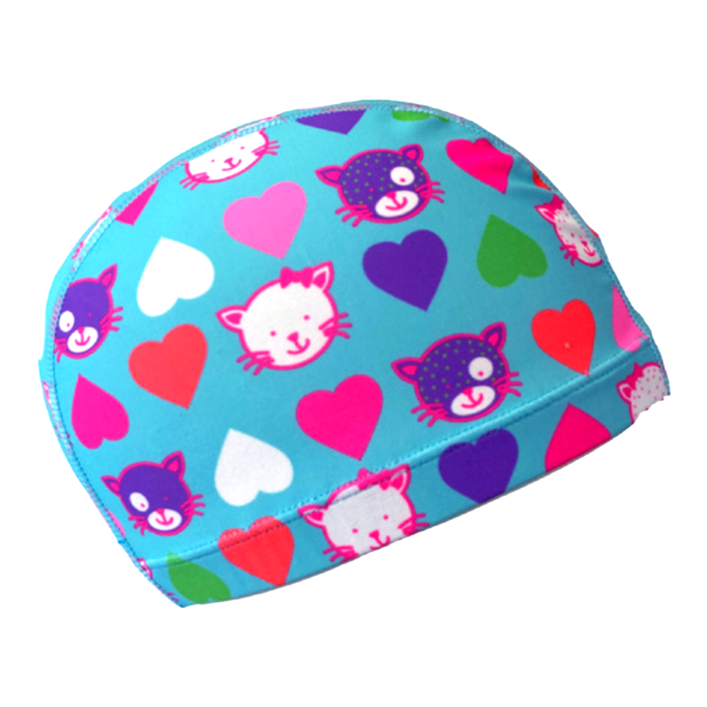 Lycra Swim Cap: Cats & Hearts