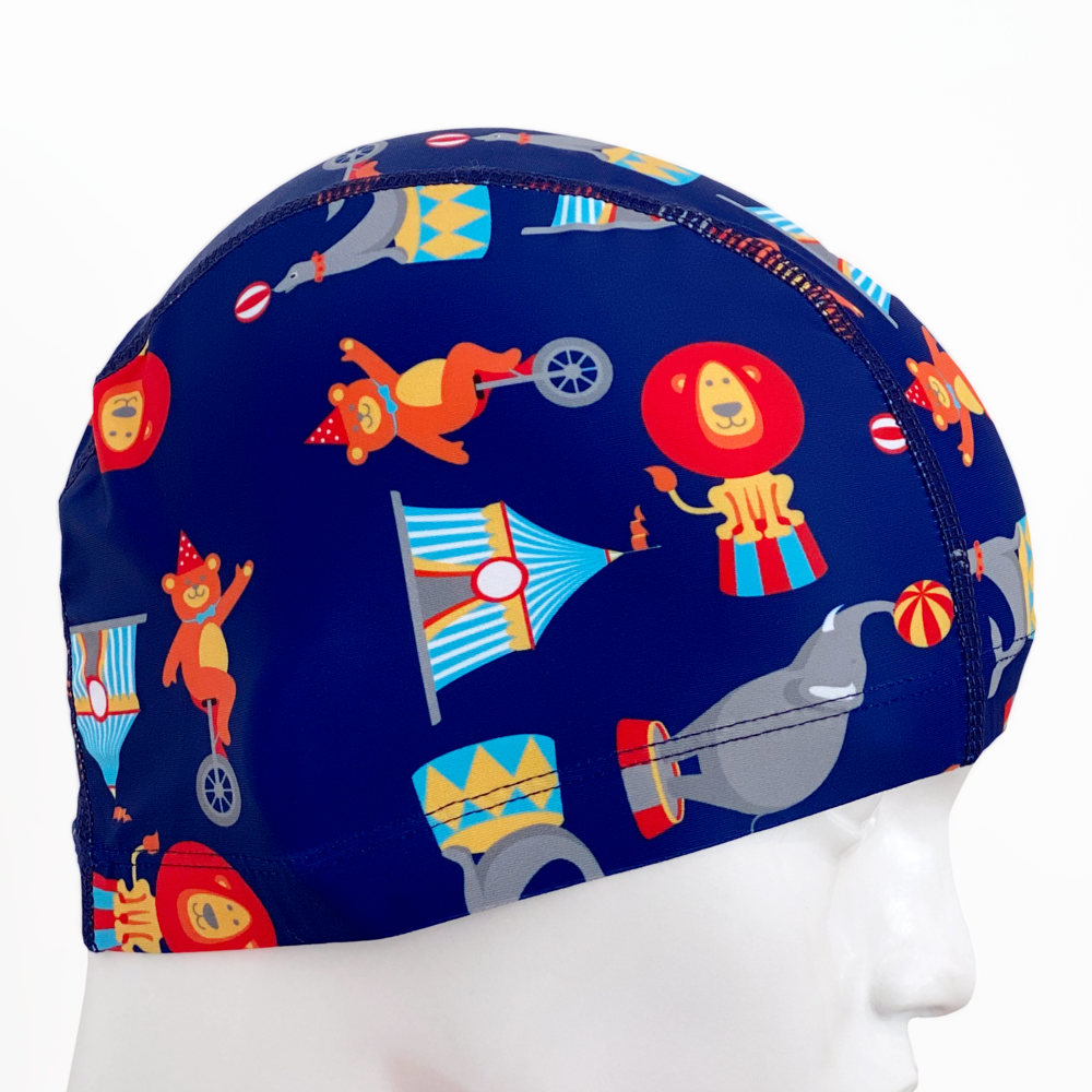 Lycra Swim Cap: Circus Navy