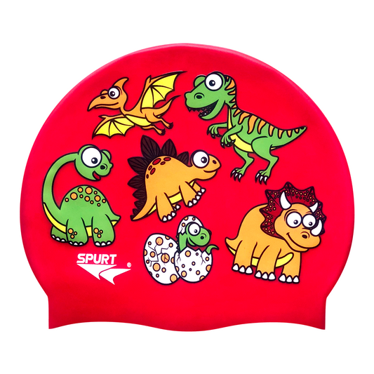 Dino Scattered on Red Spurt Silicone Cap
