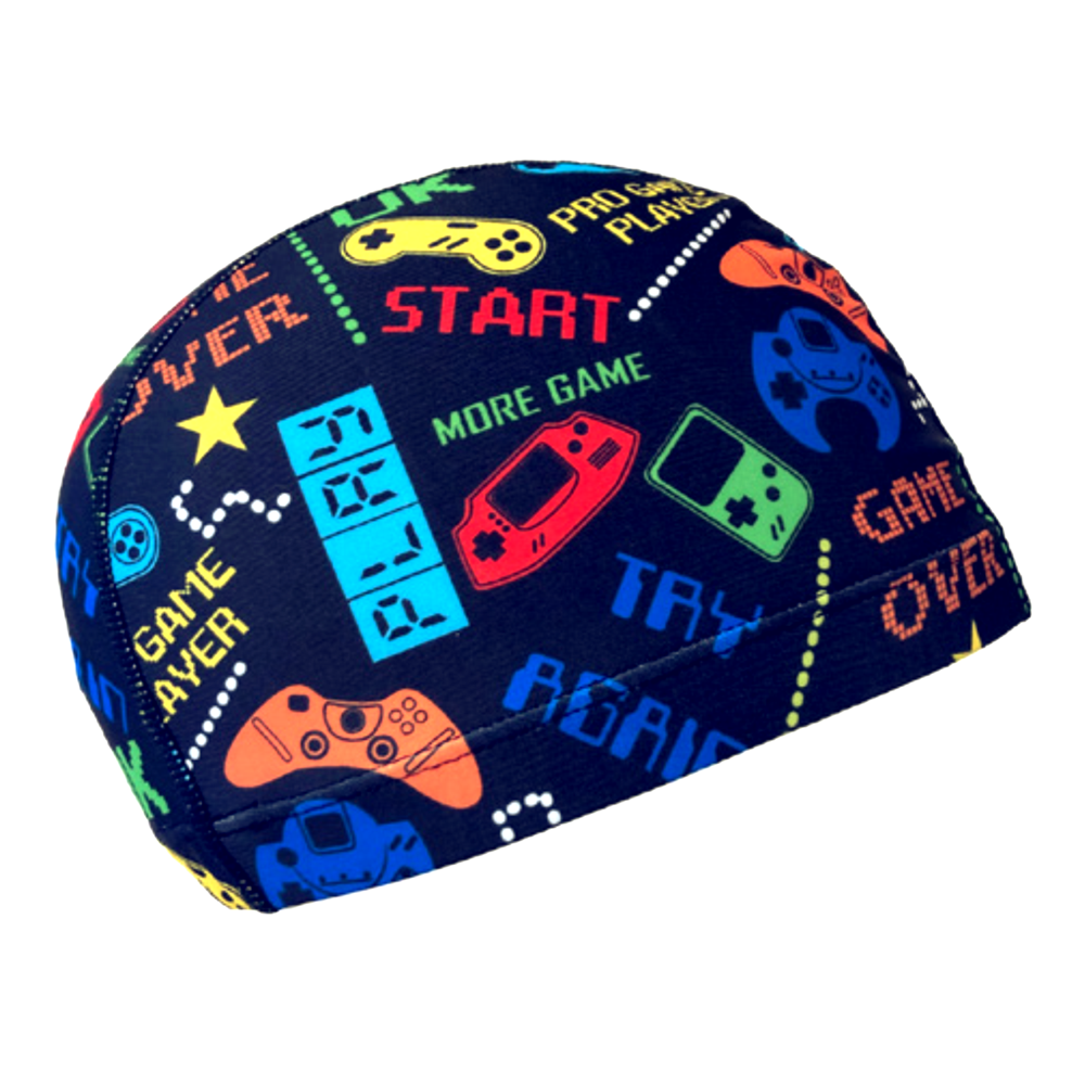 Lycra Swim Cap: Gamer Theme Black