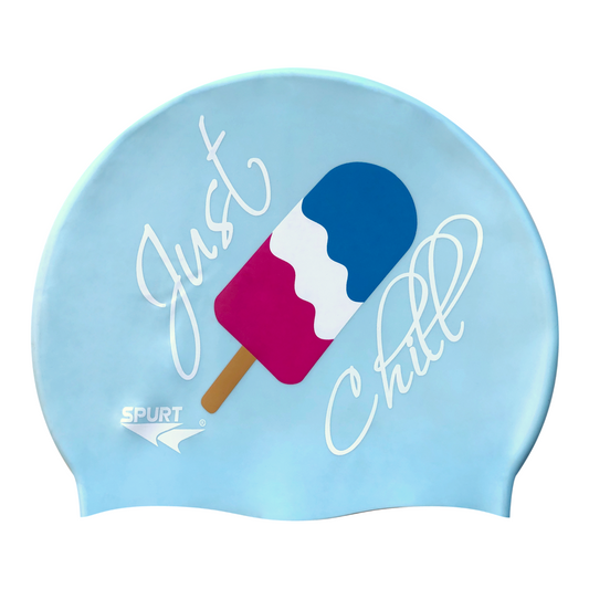 Just Chill & Ice Cream on Light Blue Spurt Silicone Cap