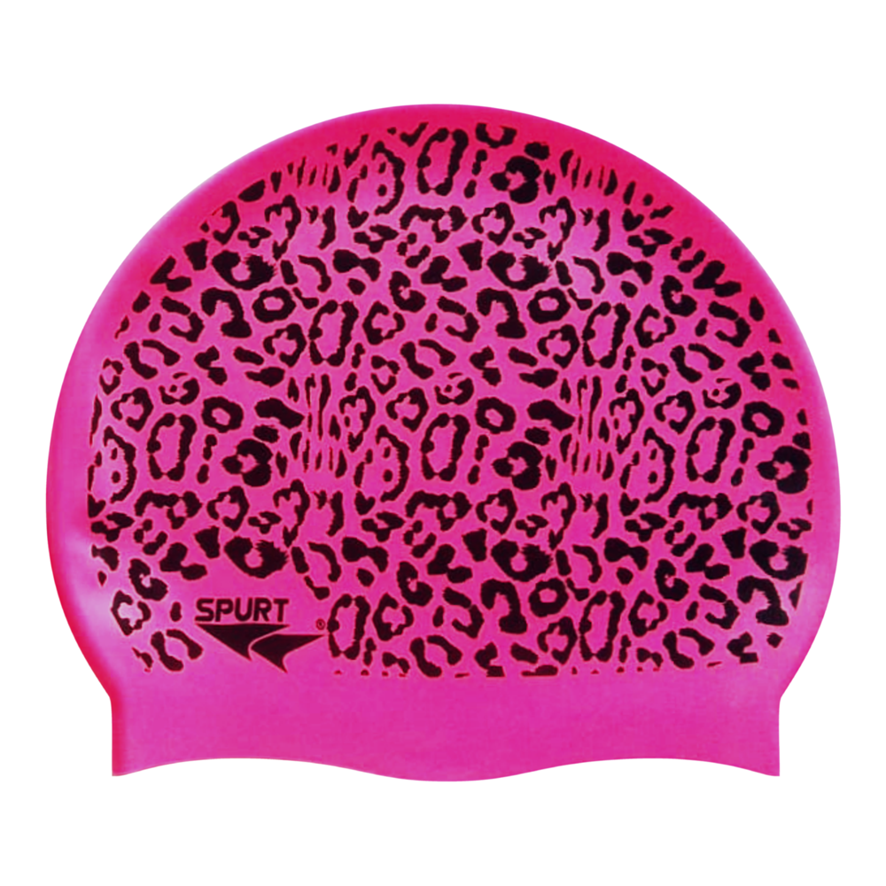 Leopard Print on Neon Pink Spurt Silicone Cap