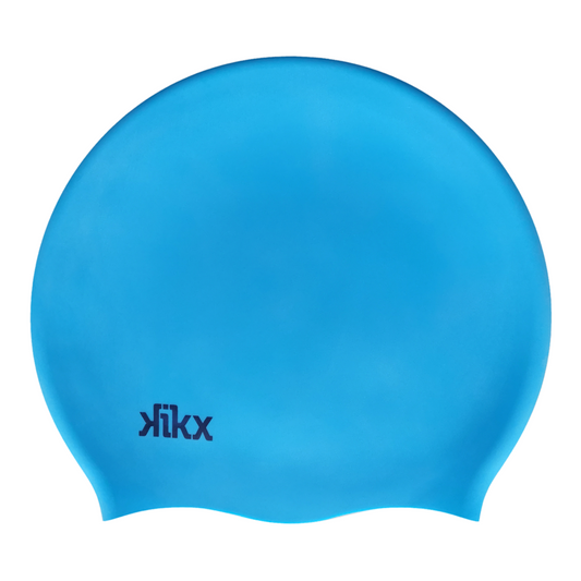 Kikx Big Hair Plain Medium Sky Blue Matte Silicone Swim Cap