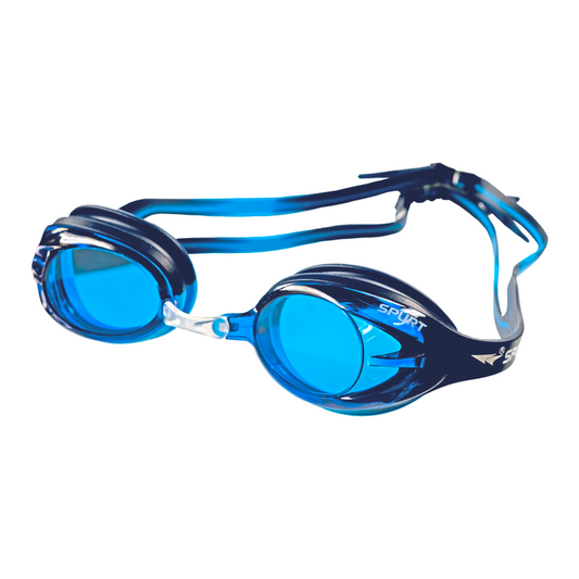 Spurt Crush N3 Senior Goggle in Dark Blue & Light Blue with Mirror Silver/Blue Lens & Medium Tint