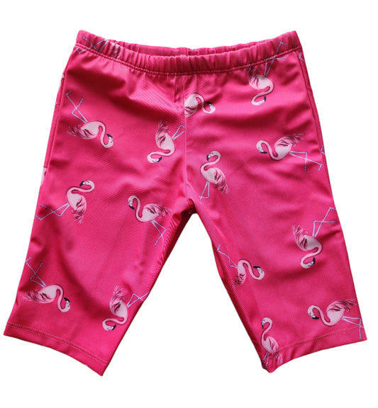 Kikx Extra Life Jammer Swimsuit in Flamingos on Pink