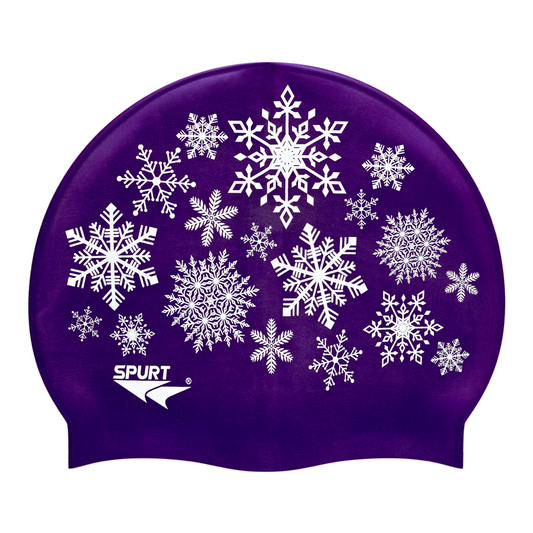 Scattered Snowflakes on Royal Purple Spurt Silicone Cap
