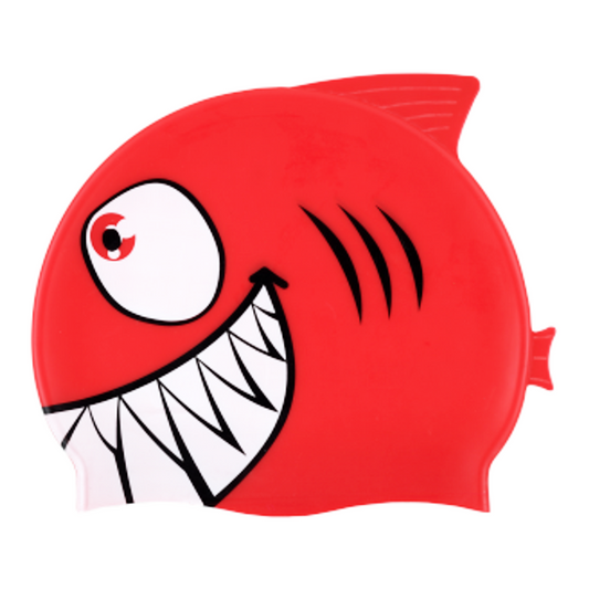 Shark with Fin & Tail on Industrial Red Spurt Silicone Cap