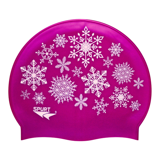 Scattered Snowflakes on Dark Pink Spurt Silicone Cap