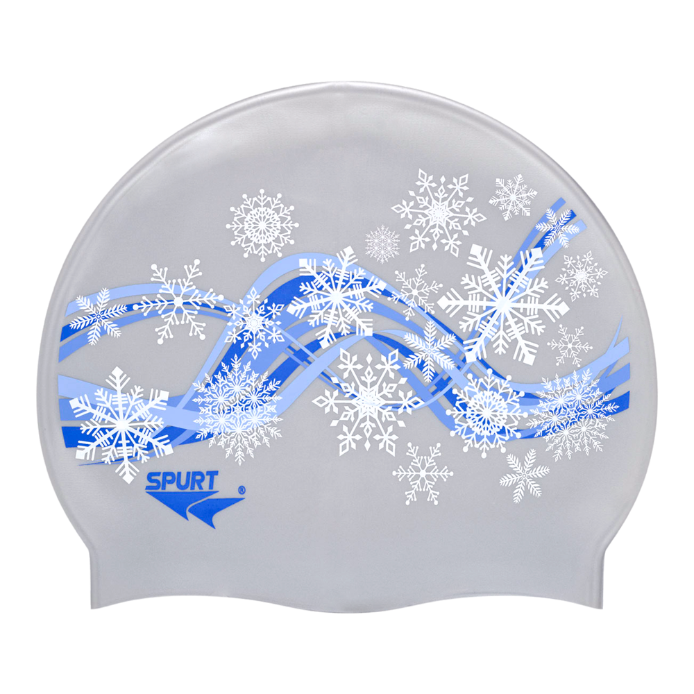 Swirling Wind with Snowflakes on Silver Spurt Silicone Cap