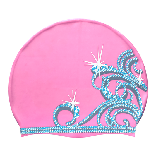 Princess Tiara on Light Pink Spurt Silicone Cap