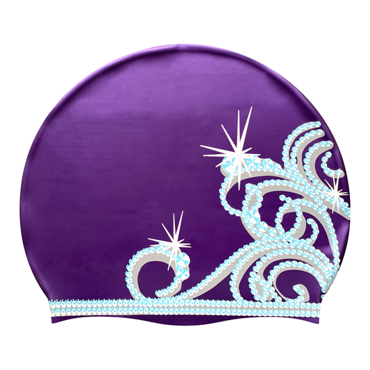 Princess Tiara on Royal Purple Spurt Silicone Cap