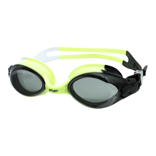 Spurt Flow UCS Senior Goggle in Neon Yellow, Black & White with Smoke Lens & Medium Tint