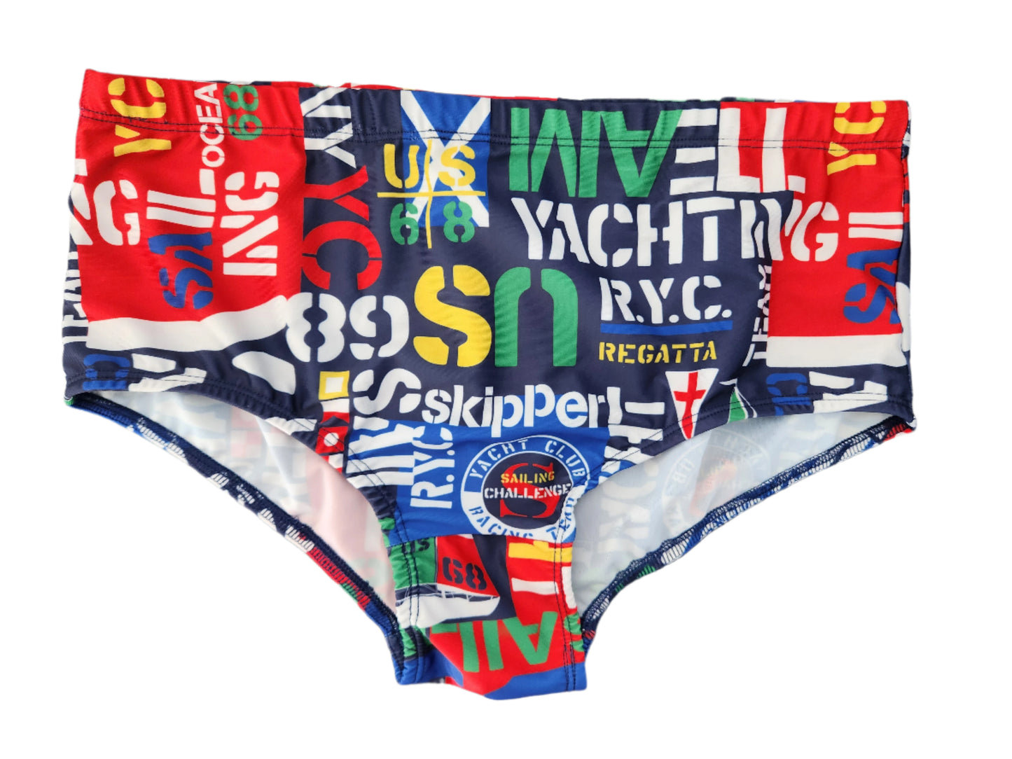 Boxer Swimsuit in a Nautical Design