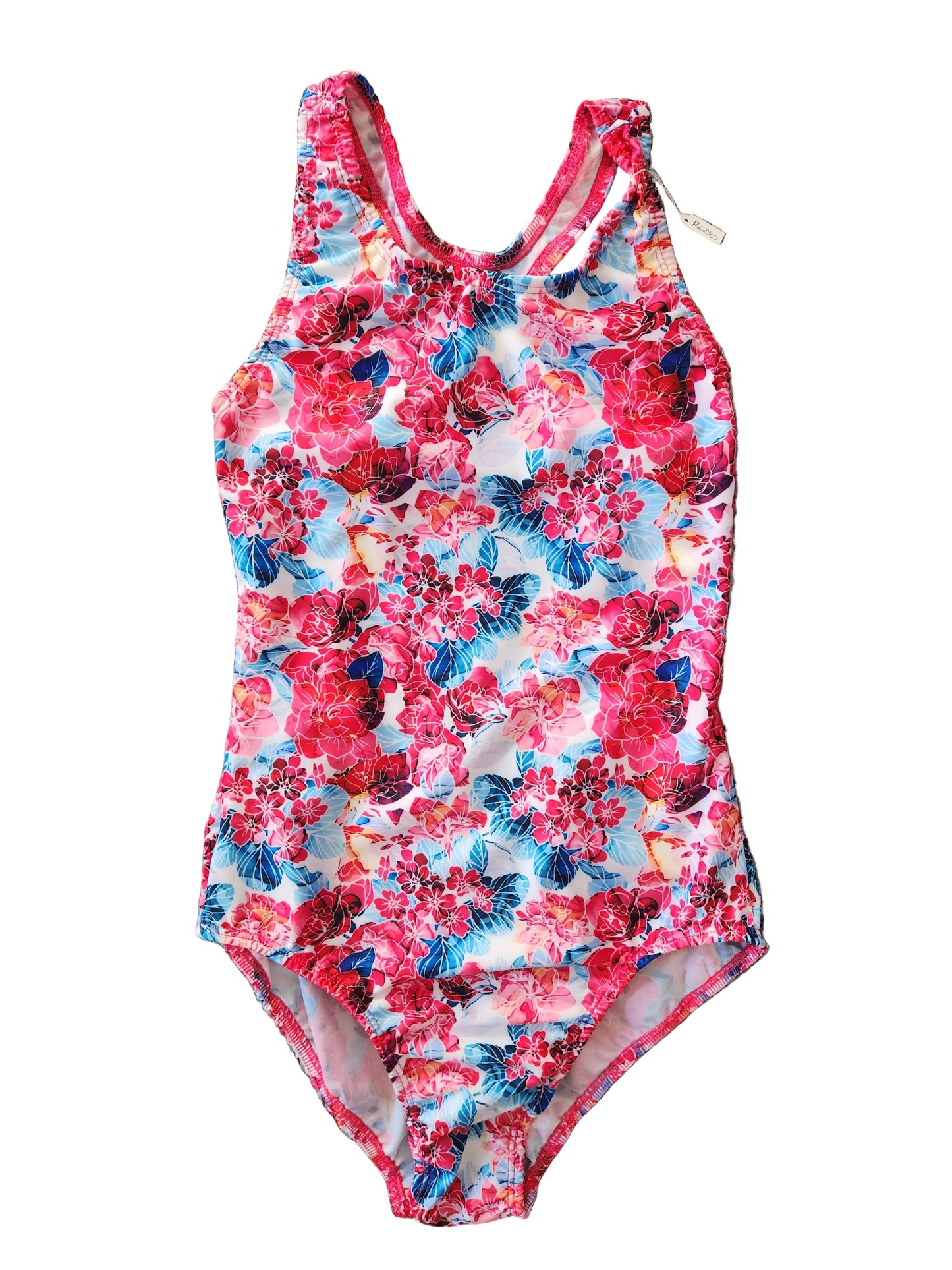 Extra Life Fastback Swimsuit in La Med Print on White Background